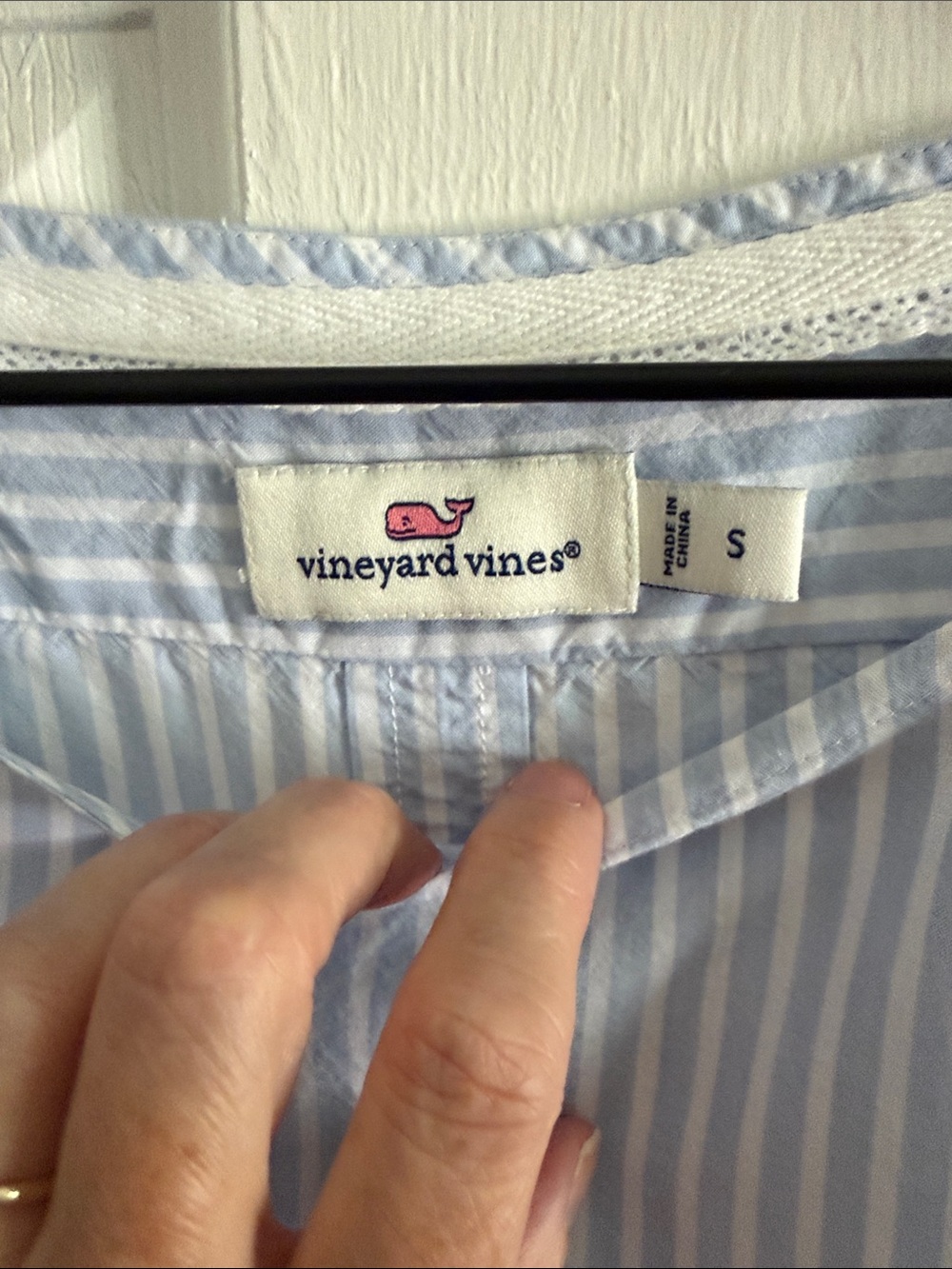 Vineyard Vines Light Blue & White Striped Bell-Sleeve Blouse - Picture 2 of 13